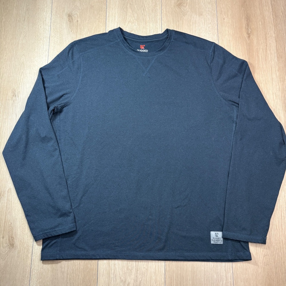 Rugged Elements Long Sleeve Base Layer Utility Shirt Gray Large Crew Neck Top
